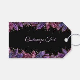 Mitternachts-Juwel-Blatt-Eleganz Lila Blaue Blätte Geschenkanhänger