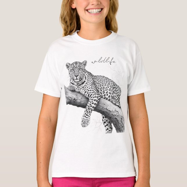 Mitternachts-Leopard, Wildlife-Illustration T-Shirt (Vorderseite)
