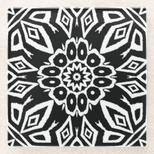 Mitternachts-Mandala Glasuntersetzer