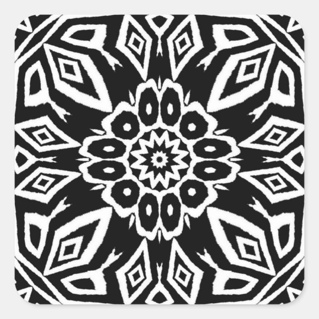 Mitternachts-Mandala Quadratischer Aufkleber (Vorderseite)
