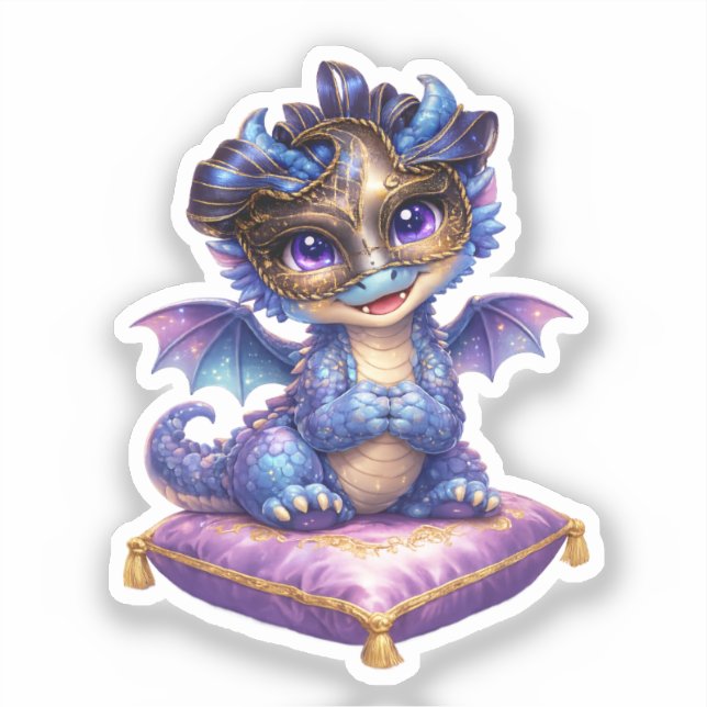 Mitternachts-Masken-Drache Sticker im Die-Cut-Desi (Vorderseite)