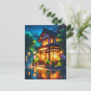 Mitternachts-Matcha – Cozy Japanese Lofi Café Postkarte