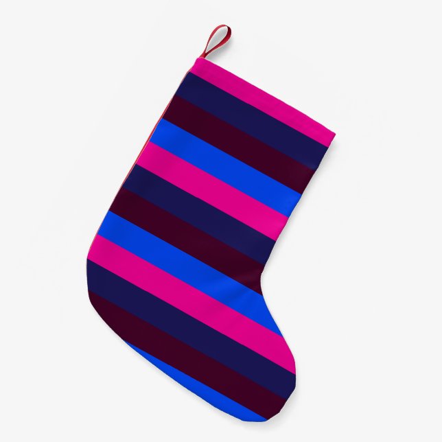 Mitternachts Neonstreifen Kleiner Weihnachtsstrumpf (Vorderansicht (hängend))