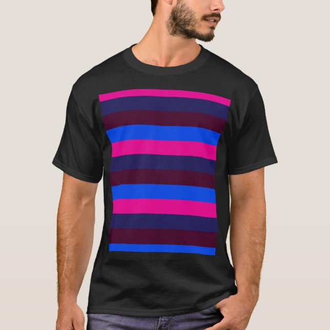 Mitternachts Neonstreifen T-Shirt (Vorderseite)
