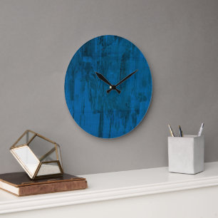 Mitternachts-Ozeanwellen Abstraktes Tiefblau Große Wanduhr