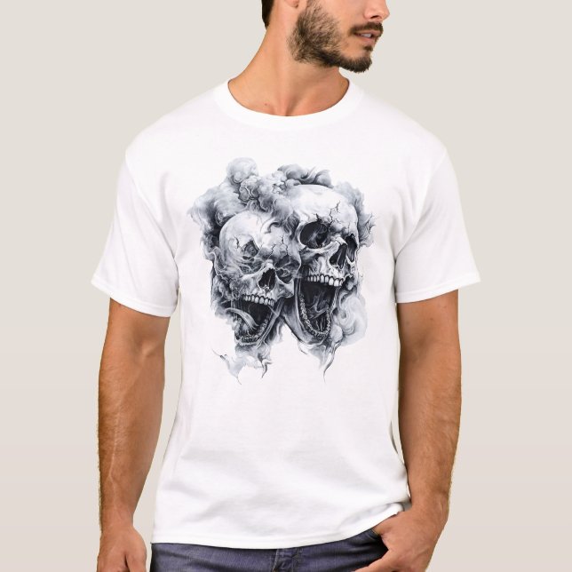 Mitternachts-Phantom-Schädel T-Shirt (Vorderseite)