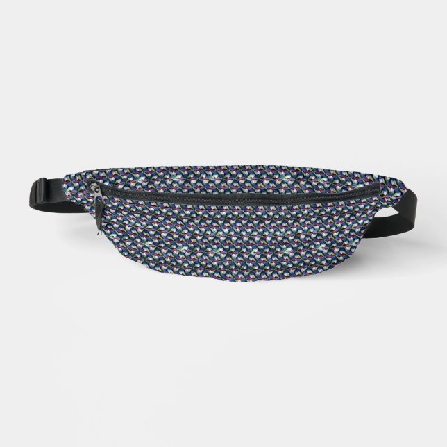 Mitternachts-Prism-Weave abstraktes geometrisches  Bauchtasche (Vorderseite)