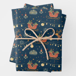 Mitternachts-Schlittenfahrt Geschenkpapier Set