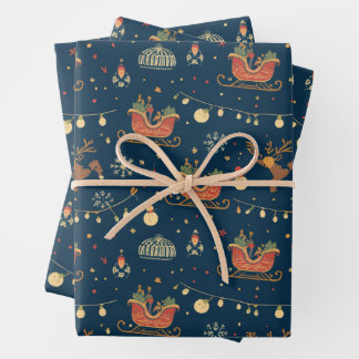 Mitternachts-Schlittenfahrt Geschenkpapier Set