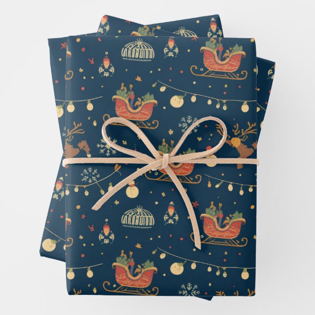 Mitternachts-Schlittenfahrt  Geschenkpapier Set (Beispiel)