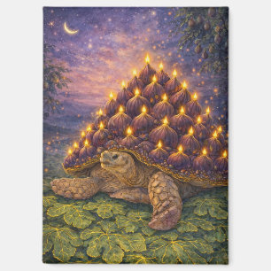 Mitternachts-Sulcata-Schildkröten-Feigen-Geburtsta Magnet