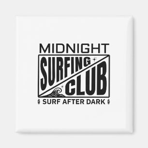 Mitternachts Surfclub Mondlicht Surfer Leben Magnet