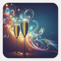 Mitternachts-Toast-Feier-Sticker
