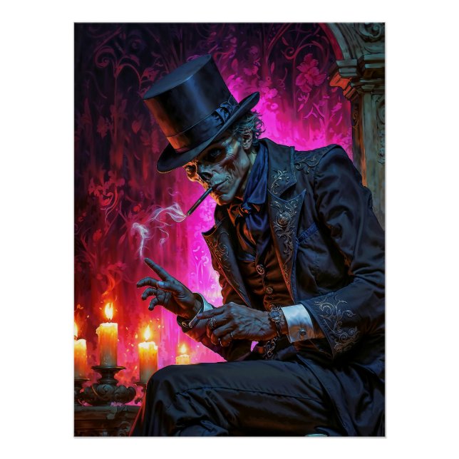 Mitternachts-Toast mit dem Baron Samedi Poster (Vorderseite)