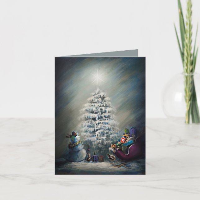 Mitternachts-Weihnachtszauber Karte (Vorderseite)
