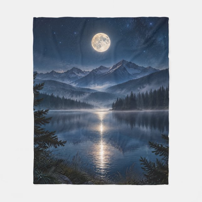 Mitternachts-Wilderness-Luxus-Fleece-Decke Fleecedecke (Vorderseite)