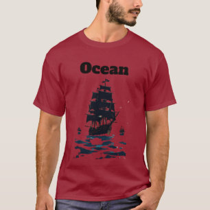 Mitternachtsarmada Segel des Stummen Meeres Schwar T-Shirt