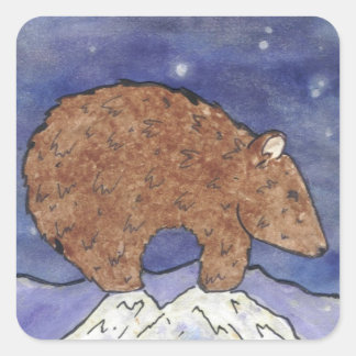 Mitternachtsbär Quadratischer Aufkleber