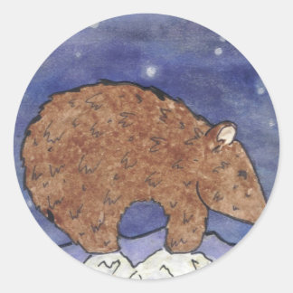 Mitternachtsbär Runder Aufkleber
