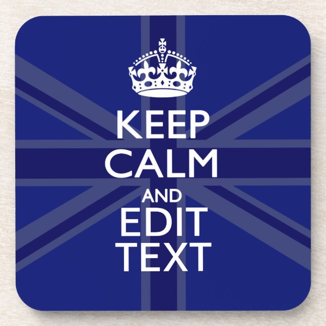 Mitternachtsblau Behalte Ruhe, um Ihren Text-Union Getränkeuntersetzer (Vorderseite)