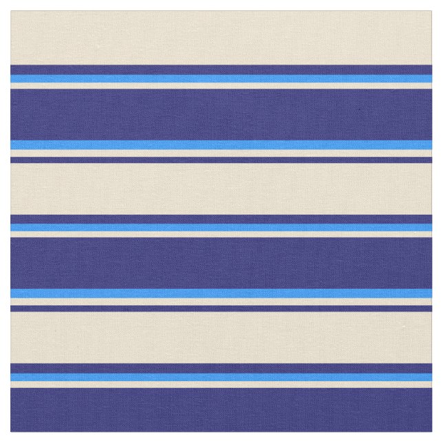 Mitternachtsblau, Beige und blaues Muster Stoff (Nahaufnahme)