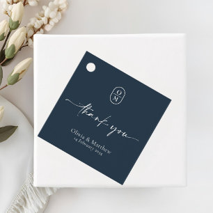Mitternachtsblau Chic & Moderne Hochzeitsmonogra Geschenkanhänger