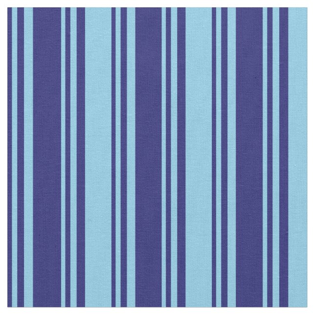 Mitternachtsblau & Himmelblau, gestreiftes Muster Stoff (Nahaufnahme)