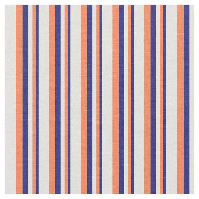 Mitternachtsblau, Koralle und hellgelbes Muster Stoff (Nahaufnahme)