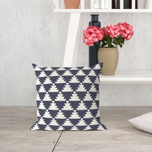 Mitternachtsblau Moderne Aztec Geometric Muster Kissen