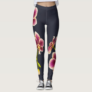Mitternachtsblau, Tan Orchid-Leggings Leggings