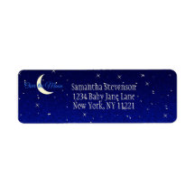 Mitternachtsblau über dem Mond Babyduschadresse