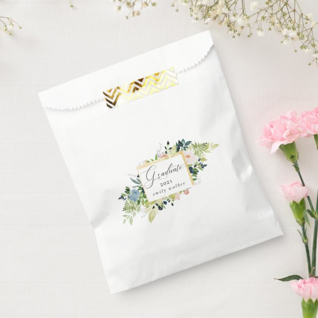 Mitternachtsblau und blütenfarbener Abschluss Geschenktütchen (Versiegelt)