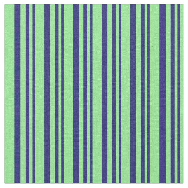 Mitternachtsblau und hellgrün farbige Linienmuster Stoff (Nahaufnahme)