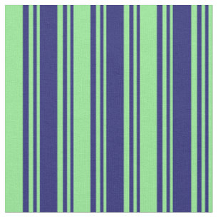 Mitternachtsblau und hellgrüne Linien Muster Stoff