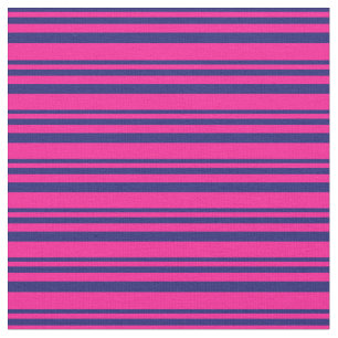 Mitternachtsblau und tiefrosa Linien/Streifen-Must Stoff