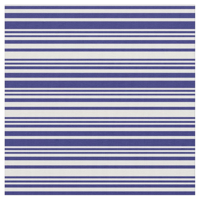 Mitternachtsblau und weiß Linse/Streifenmuster Stoff (Nahaufnahme)