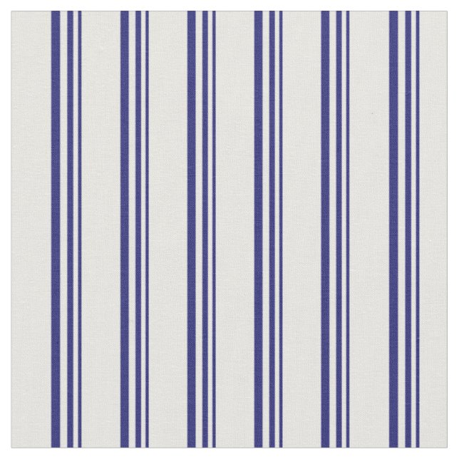 Mitternachtsblau und weiße farbige Linien Stoff (Nahaufnahme)
