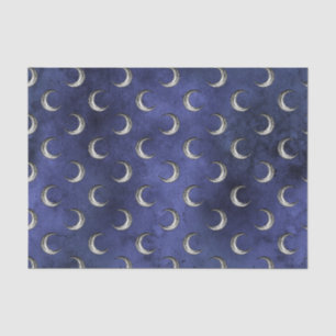 Mitternachtsblau Vintag Grunge Moon Pattern Seidenpapier