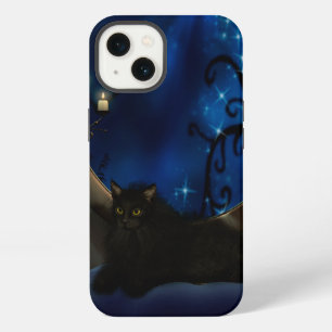 Mitternachtsblaue Fantasy-Katze iPhone Hülle