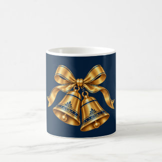 Mitternachtsblaue & goldene Weihnachtsglocken Klas Kaffeetasse