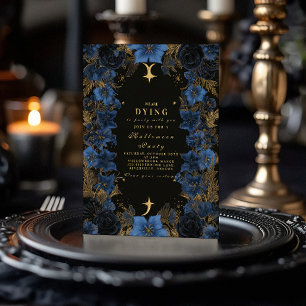 Mitternachtsblaue Gothic-Halloween-Soirée Einladung