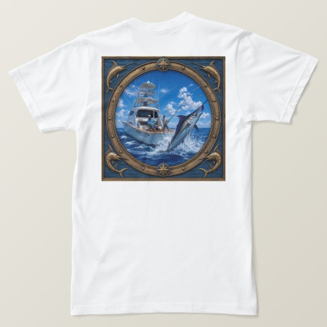 Mitternachtsblaue-Marlin-T-Shirt T-Shirt (Design Rückseite)