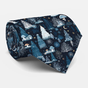 Mitternachtsblaue schneebedeckte Waldlandschaft, m Krawatte