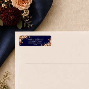 Mitternachtsblaue verbrannte orangefarbene Blumen-