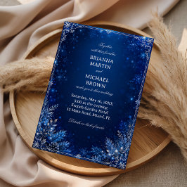 Mitternachtsblaue Winter Eleganz Einladung