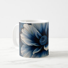 Mitternachtsblossom: Bezaubernde blaue Blume Kunst Kaffeetasse