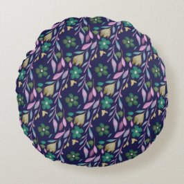 Mitternachtsblossom Rundkissen Rundes Kissen