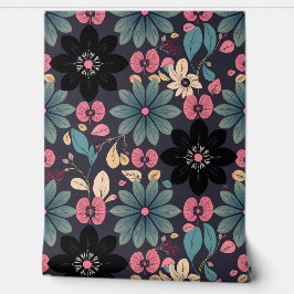 Mitternachtsblut: Die bezaubernde dunkle Blumenfan Tapete