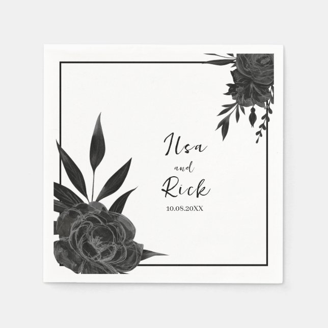 Mitternachtsblut: Ein dunkles Floral-Elegant Serviette (Vorderseite)