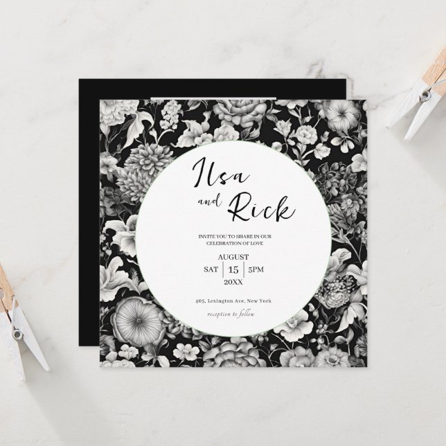 Mitternachtsblut: Eine dunkle blumengeschichtliche Einladung (Vorderseite/Rückseite Beispiel)